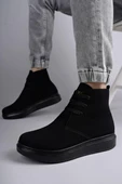 SLW207 Oslo Bağcıklı Süet Erkek Günlük Spor Bot ST - Siyah - 5