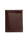 Kahverengi Hakiki Deri Çıkarılabilir Kartlıklı Dikey Model Spor Erkek Cüzdan - 3043-Kahve thumbnail 2