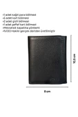 Siyah Mıknatıslı Üçe Katlanır Model Hakiki Deri Spor Erkek Cüzdan - 3018-Siyah thumbnail 6