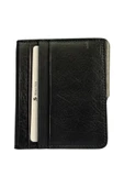 Siyah Hakiki Deri İkiye Katlanır Patlı ve Mıknatıslı Model Kredi Kartlık - 3041-Siyah thumbnail 4