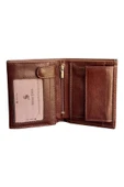 Kahverengi Hakiki Deri Fermuarlı ve Madeni Para Bölmeli Dikey Klasik Erkek Cüzdan - 3002-Kahve thumbnail 3