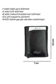 Siyah Otomatik Mekanizmalı Üçe Katlamalı Hakiki Deri Kredi Kartlık - 3007-Siyah thumbnail 5