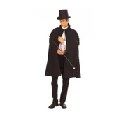 pilelistore Siyah Sihirbaz Pelerini 120 cm ve Sihirbaz Şapkası 12 cm Yetişkin Boy - 1