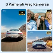Azdome S58 4K 3 Kameralı 4G LTE Canlı Takip SOS Butonlu Araç Kamerası - 6