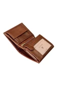 Kahverengi Hakiki Deri Fermuarlı ve Madeni Para Bölmeli Dikey Klasik Erkek Cüzdan - 3002-Kahve thumbnail 1