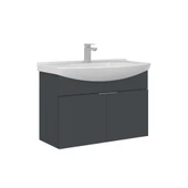 Orka Purus 80 cm Mat Antrasit Banyo Dolabı Alt Modül Lavabo (Asma) thumbnail 1