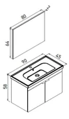 Orka Desna 90 cm Budva Düz Aynalı Banyo Dolabı Takımı ve Boy Dolabı thumbnail 2