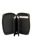 Siyah Hakiki Deri Fermuarlı Mini Boy Unisex Spor Cüzdan - 3035-Siyah thumbnail 4