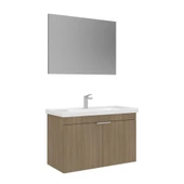 Orka Desna 90 cm Budva Düz Aynalı Banyo Dolabı Takımı thumbnail 1