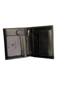 Siyah Hakiki Deri Fermuarlı ve Madeni Para Bölmeli Dikey Klasik Erkek Cüzdan - 3002-Siyah thumbnail 4