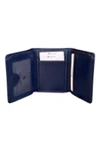Lacivert Mıknatıslı Üçe Katlanır Model Hakiki Deri Spor Erkek Cüzdan - 3018-Lacivert thumbnail 3
