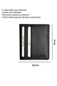 Siyah Hakiki Deri İkiye Katlanır Model Mıknatıslı İnce Kredi Kartlık - 3042-Siyah thumbnail 5