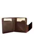 Kahverengi Hakiki Deri İkiye Katlanır Patlı ve Mıknatıslı Model Kredi Kartlık - 3041-Kahve thumbnail 4