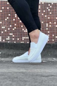 Wagoon WG061 Beyaz Triko Babet Erkek Casual Ayakkabı - 1