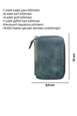 Crazy Haki Hakiki Deri Fermuarlı Mini Boy Unisex Spor Cüzdan - 3035-Haki thumbnail 6