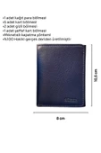 Lacivert Mıknatıslı Üçe Katlanır Model Hakiki Deri Spor Erkek Cüzdan - 3018-Lacivert thumbnail 6