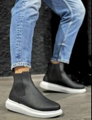 Knack Yüksek Taban Ayakkabı 111 Siyah (Beyaz Taban) - 2