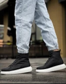 Knack Yüksek Taban Ayakkabı B-080 Siyah (Beyaz Taban) thumbnail 4