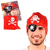 pilelistore Korsan Bandana Korsan Göz Maskesi ve Korsan Küpesi 3 lü Kostüm Seti - 1