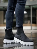 Knack Yüksek Taban Chelsea Bot 113 Siyah (Beyaz Taban) - 4