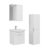 Orka Purus 55 cm Parlak Beyaz Spot Aynalı Banyo Dolabı Takım ve Boy Dolabı (Asma) thumbnail 1