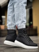 Knack Yüksek Taban Ayakkabı B-080 Siyah (Beyaz Taban) thumbnail 5