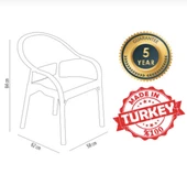 Bambu Desenli Masa Sandalye Seti 2 Sandalye + Yuvarlak Masa  Şık ve Dayanıklı Tasarım - 3