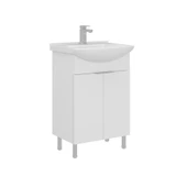 Orka Purus 55 cm Parlak Beyaz Ayna Dolaplı Banyo Dolabı Takım ve Boy Dolabı (Ayaklı) thumbnail 2