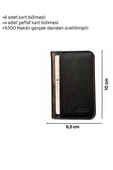 Siyah Hakiki Deri Mini Boy İkiye Katlanır Düz Model Kredi Kartlık - 3044-Siyah thumbnail 5