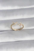 pilelistore Pirinç Gold Renk Zirkon Taşlı Kelebek Model Kadın Yüzük - TJ-BYK3008 - 1