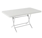 Katlanır Plastik Masa 70x120 cm Dayanıklı Metal Ayaklı Balkon, Bahçe, Piknik ve Organizasyonlar İçin! - 1
