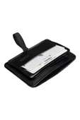 Siyah Hakiki Deri Lastikli İkiye Katlanır Düz Model Mini Kredi Kartlık - 3051-Siyah thumbnail 4