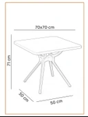 Yerli Üretim Katlanır Kare Masa 70x70 Kafe, Bahçe, Restoran ve Oteller İçin İdeal - 4