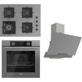 Flameart Sc Serisi Gri Set (SC408-WFA + XE63CPR +D065 ) - 65 Cm'lik Kare Döküm Izgara-Wok thumbnail 1