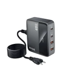 65W GAN 3A 4 Portlu 1,5 Metre Uzatma Kablolu USB + Type-C Çoklayıcı Masaüstü Şarj Cihazı thumbnail 5