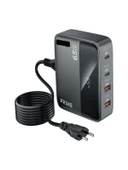 65W GAN 3A 4 Portlu 1,5 Metre Uzatma Kablolu USB + Type-C Çoklayıcı Masaüstü Şarj Cihazı - 1