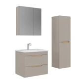 Orka Lena 65 cm Çöl Beji Çekmeceli  Banyo Dolabı Takımı ve Boy Dolabı thumbnail 1