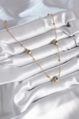 pilelistore 316L Çelik Gold Renk Nazar Boncuk Model Kadın Kolye - TJ-BKO8340 thumbnail 2