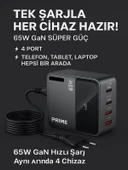 65W GAN 3A 4 Portlu 1,5 Metre Uzatma Kablolu USB + Type-C Çoklayıcı Masaüstü Şarj Cihazı - 3