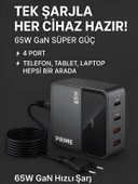 65W GAN 3A 4 Portlu 1,5 Metre Uzatma Kablolu USB + Type-C Çoklayıcı Masaüstü Şarj Cihazı thumbnail 2