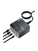 65W GAN 3A 4 Portlu 1,5 Metre Uzatma Kablolu USB + Type-C Çoklayıcı Masaüstü Şarj Cihazı thumbnail 6