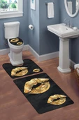 Modern Desenli 3'lü Banyo Paspas Takımı – Yıkanabilir Kaymaz Tabanlı Klozet Takımı KLZ0029 RENKLİ 60 X 90 - 2