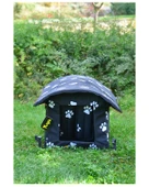 Yuga Pati Desenli Siyah Kedi Evi Isı ve Yağmur Korumalı - 1