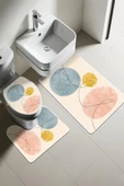 Modern Desenli 3'lü Banyo Paspas Takımı – Yıkanabilir Kaymaz Tabanlı Klozet Takımı KLZ0005 RENKLİ 60 X 90 - 1