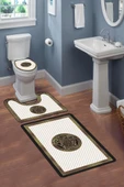 Modern Desenli 3'lü Banyo Paspas Takımı – Yıkanabilir Kaymaz Tabanlı Klozet Takımı KLZ0048 RENKLİ 60 X 90 - 2