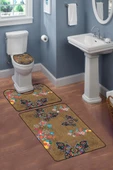 Modern Desenli 3'lü Banyo Paspas Takımı – Yıkanabilir Kaymaz Tabanlı Klozet Takımı KLZ0010 RENKLİ 60 X 90 - 2