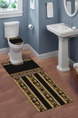 Modern Desenli 3'lü Banyo Paspas Takımı – Yıkanabilir Kaymaz Tabanlı Klozet Takımı KLZ0038 RENKLİ 60 X 90 - 2