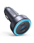 UGREEN 30W 3 Portlu Araç İçi Şarj Cihazı Çakmaklık Adaptörü, 45843 thumbnail 3