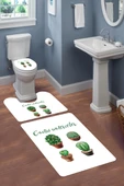Modern Desenli 3'lü Banyo Paspas Takımı – Yıkanabilir Kaymaz Tabanlı Klozet Takımı KLZ0019 RENKLİ 60 X 90 - 2