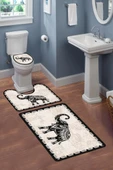 Modern Desenli 3'lü Banyo Paspas Takımı – Yıkanabilir Kaymaz Tabanlı Klozet Takımı KLZ0030 RENKLİ 60 X 90 - 2